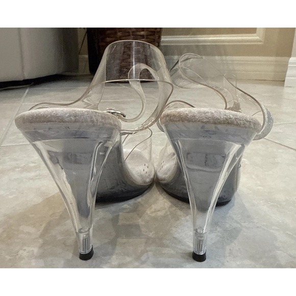Ellie Clear Open Toe Clear High Heels Women Shoes Sz 9M NPC IFFB Shows Club - Picture 4 of 7